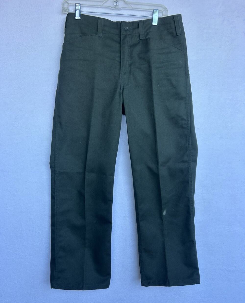 Ben Davis Men’s Green Twill Work Pants Size 29 Poly Cotton Blend Style 625